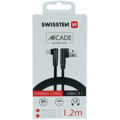 DATA CABLE SWISSTEN ARCADE USB / USB-C 1.2 M BLACK