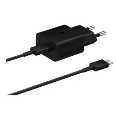 EP-T1510XBE Samsung USB-C 15W Cestovní nabíječka + USB-C Datový Kabel Black EP-T1510XBEGEU