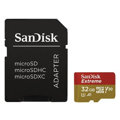SanDisk Extreme/micro SDHC/32GB/100MBps/UHS-I U3 / Class 10/+ Adaptér SDSQXAF-032G-GN6MA