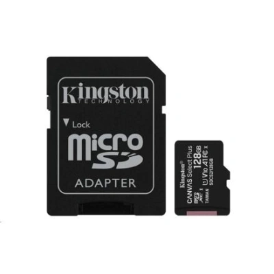 Kingston Canvas Select Plus A1/micro SDXC/128GB/100MBps/UHS-I U1 / Class 10/+ Adaptér SDCS2/128GB