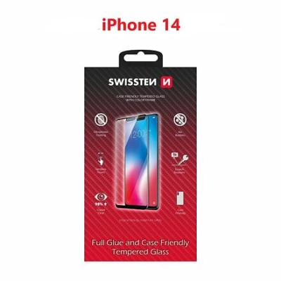 SWISSTEN GLASS COLOR FRAME, CASE FRIENDLY FOR APPLE IPHONE 14 BLACK 54501823