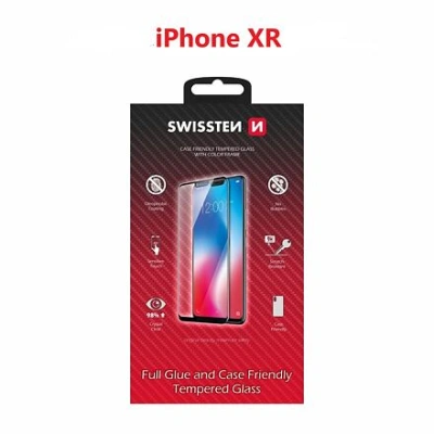 SWISSTEN GLASS COLOR FRAME, CASE FRIENDLY FOR APPLE IPHONE XR BLACK 54501707