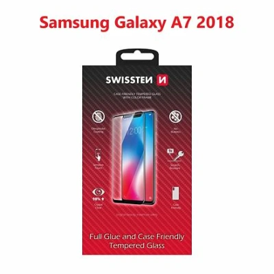 SWISSTEN GLASS COLOR FRAME, CASE FRIENDLY FOR SAMSUNG A750 GALAXY A7 2018 BLACK 54501726