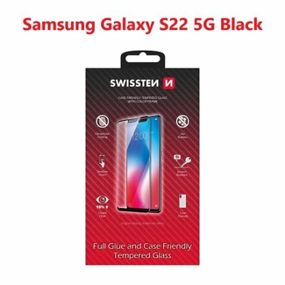 SWISSTEN GLASS COLOR FRAME, CASE FRIENDLY FOR SAMSUNG S901 GALAXY S22 5G BLACK 54501812