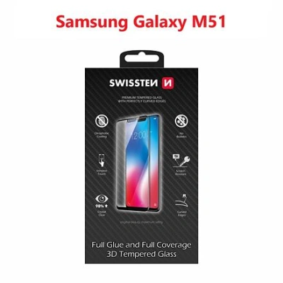 SWISSTEN ULTRA DURABLE 3D FULL GLUE GLASS FOR SAMSUNG M515 GALAXY M51 BLACK 64701870