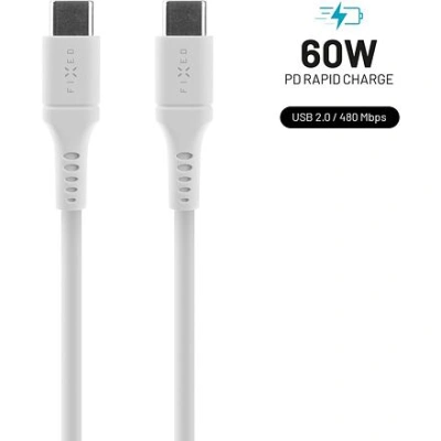 FIXED Liquid Silicone Cable USB-C/USB-C, 1,2m, 60W, white FIXDLS-CC12-WH