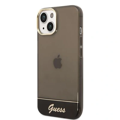 Guess PC/TPU Camera Outline Translucent Zadní Kryt pro iPhone 14 Plus Black GUHCP14MHGCOK