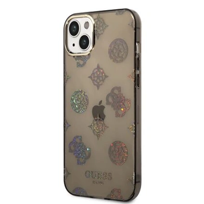 Guess PC/TPU Peony Glitter Zadní kryt pro iPhone 14 Plus Black GUHCP14MHTPPTK