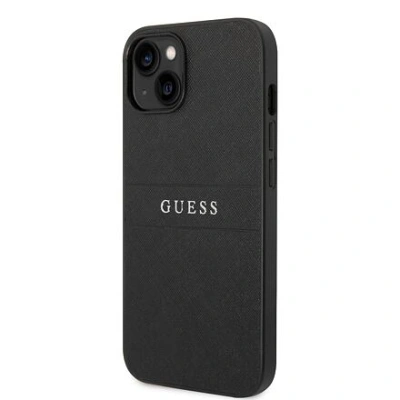 Guess PU Leather Saffiano Zadní Kryt pro iPhone 14 Black GUHCP14SPSASBBK