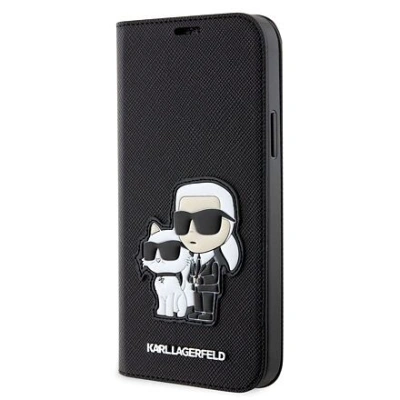 Karl Lagerfeld PU Saffiano Karl and Choupette NFT Book Pouzdro pro iPhone 12/12 Pro Black KLBKP12MSANKCPK