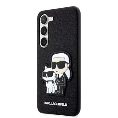 Karl Lagerfeld PU Saffiano Karl and Choupette NFT Zadní Kryt pro Samsung Galaxy S23 Black KLHCS23SSANKCPK