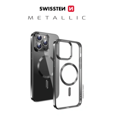 SWISSTEN CLEAR JELLY MagStick METALLIC FOR IPHONE 15 PRO BLACK 36500113