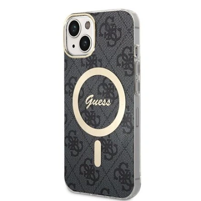 Guess IML 4G MagSafe Zadní Kryt pro iPhone 15 Black GUHMP15SH4STK