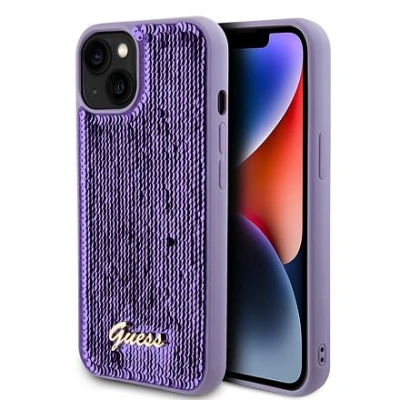 Guess Sequin Script Logo Zadní Kryt pro iPhone 13 Purple GUHCP13MPSFDGSU