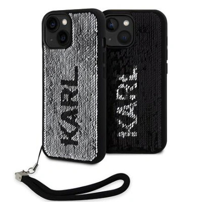 Karl Lagerfeld Sequins Reversible Zadní Kryt pro iPhone 15 Black/Silver KLHCP15SPSQRKS