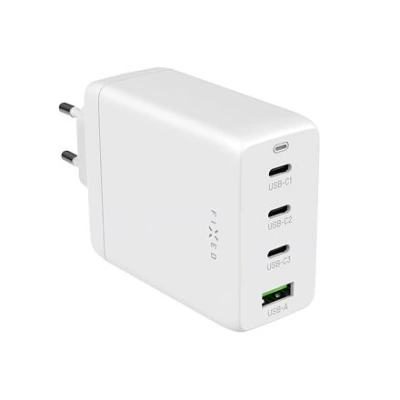 FIXED GaN 3xUSB-C/USB Travel Charger 100W, white FIXCG100-3CU-WH