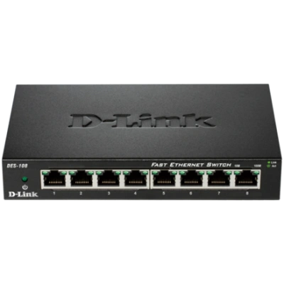 D-Link DES-108 kovový 8-port 10/100 Desktop Switch DES-108/E