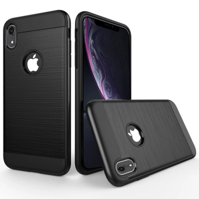 Odolný kryt na iPhone XR - černá broušená textura