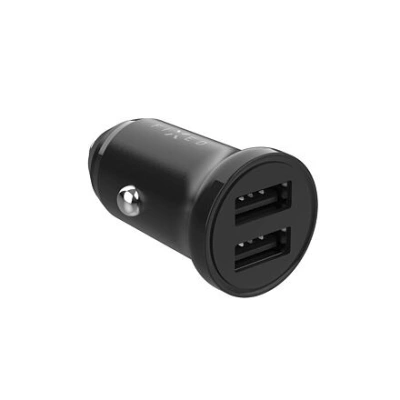 FIXED Dual USB Car Charger 15W + USB/Lightning Cable, black FIXCC15N-2UL-BK