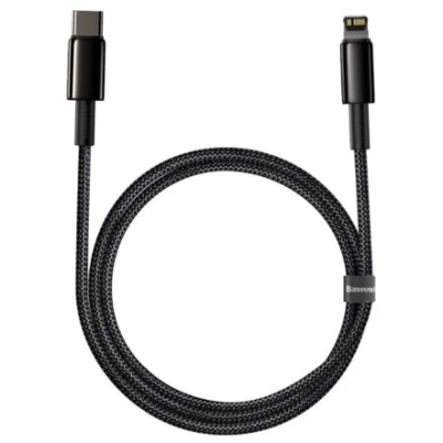 Baseus Datový kabel Tungsten Gold PD 20W 2m USB-C/Lightning černý 6953156232044