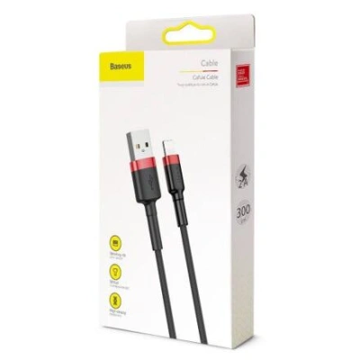 Baseus Lightning Cafule Cable 2A, 3m Red/Black (CALKLF-R91) CALKLF-R91