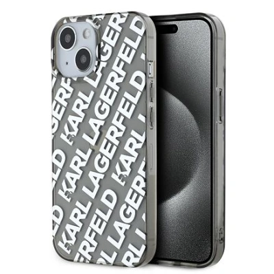 Karl Lagerfeld IML Electroplated Repeated Logo Zadní Kryt pro iPhone 15 Silver KLHCP15SHKFOEMS