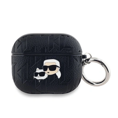 Karl Lagerfeld PU Embossed Karl and Choupette Heads Pouzdro pro AirPods Pro 2 Black KLAP2PGKCPK