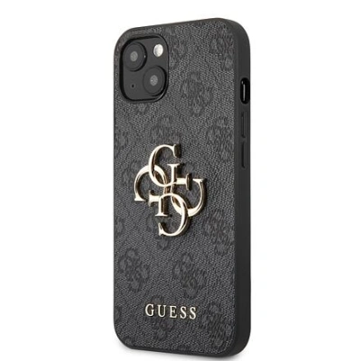 Guess PU 4G Metal Logo Zadní Kryt pro iPhone 13 Grey GUHCP13M4GMGGR