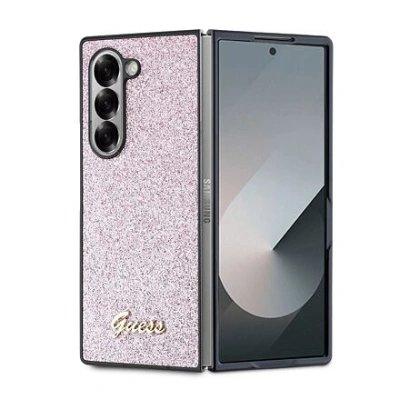 Guess PC/TPU Glitter Flakes Metal Logo Zadní Kryt pro Samsung Galaxy Z Fold 6 Pink GUHCZFD6HGGSHP