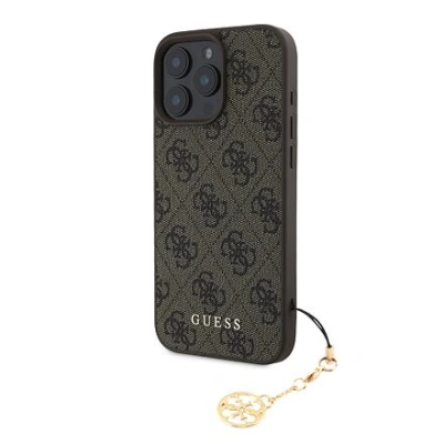 Guess 4G Charm Zadní Kryt pro iPhone 16 Pro Max Tone on Tone Brown GUHCP16XGF4GCW